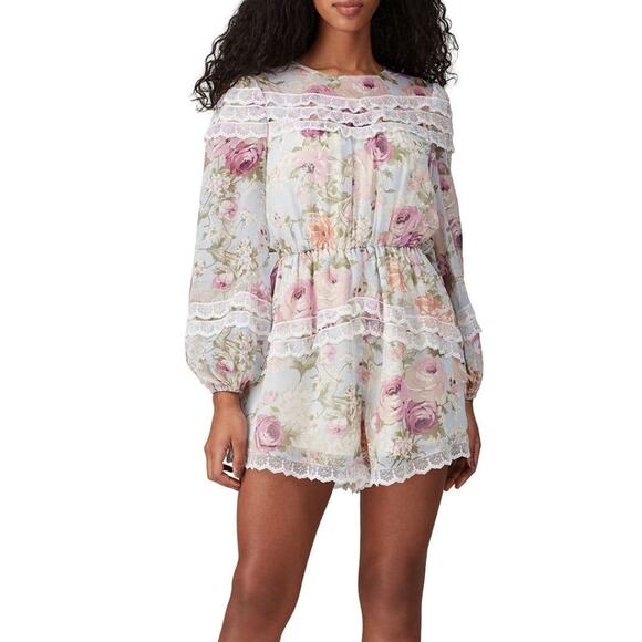 Anthropologie Elliatt Floral Karishma Lace Vintage Style Romper Small $328 - Picture 1 of 10